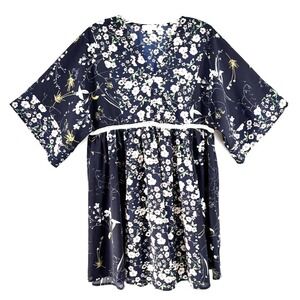 Umgee Kimono Sleeve Babydoll Dress Sz M Fairy  Cottagecore Boho Festival Prairie